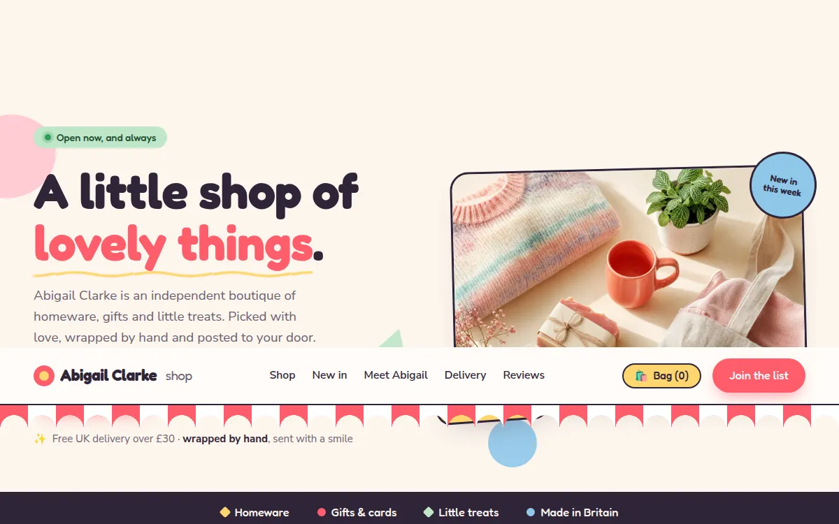 Abigail Clarke website design