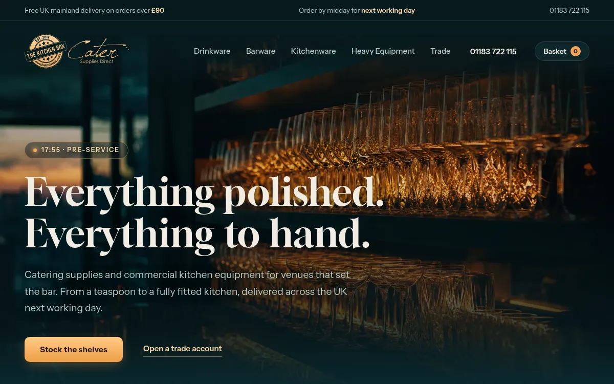 Cater Supplies Direct website design
