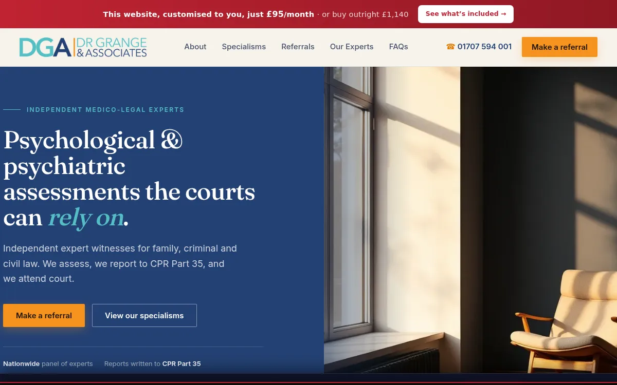 Dr Grange & Associates website design