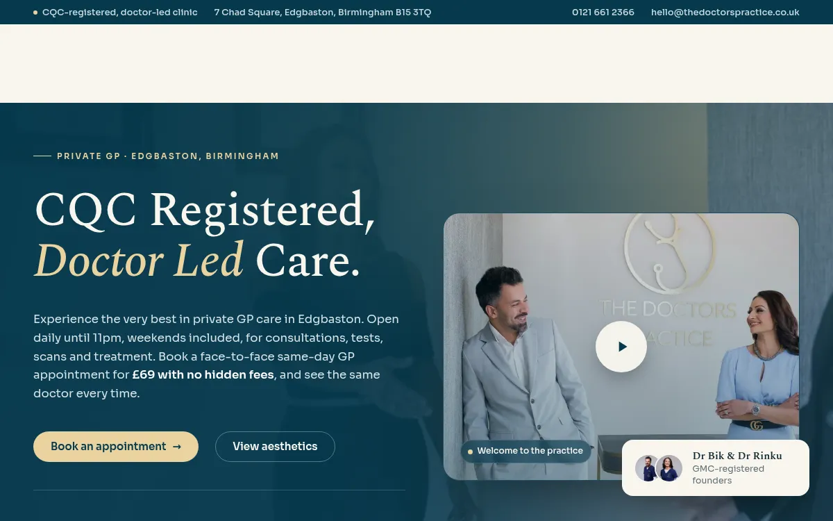 The Doctors Practice website design