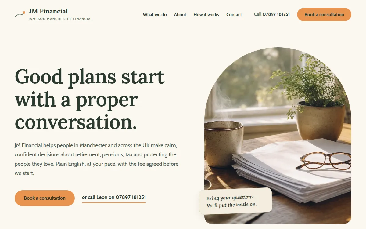 JM Financial website design