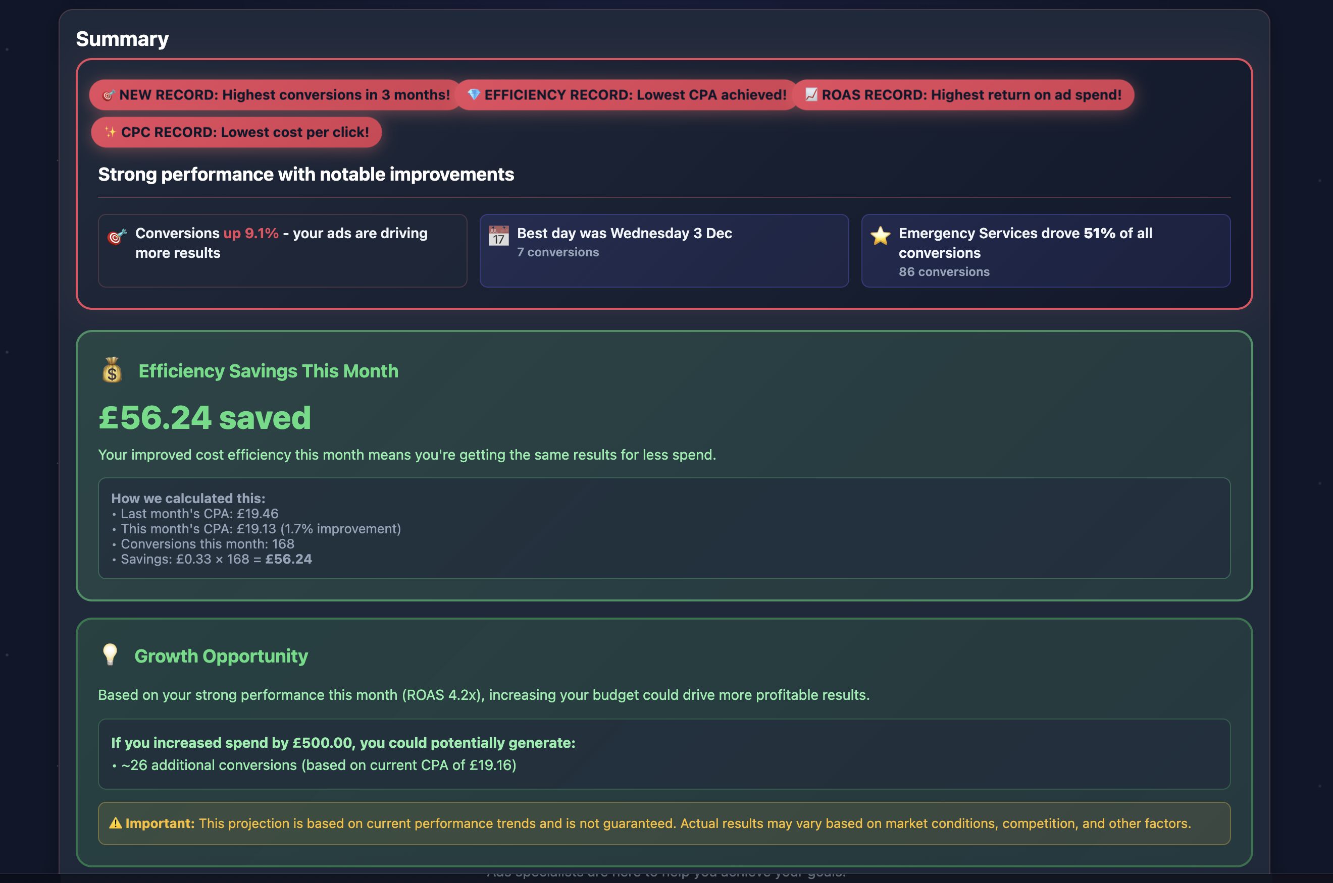DPOM interactive report screenshot 2